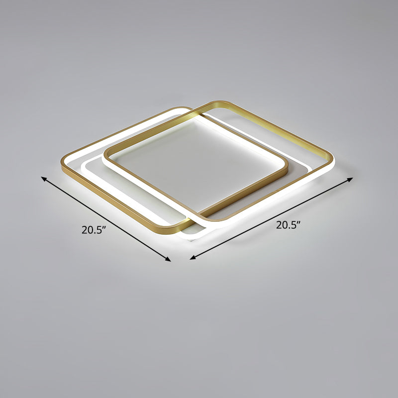 Goldfarbene, ultradünne LED-Deckenbeleuchtung, zeitgenössische Acryl-Einbauleuchte für Wohnzimmer
