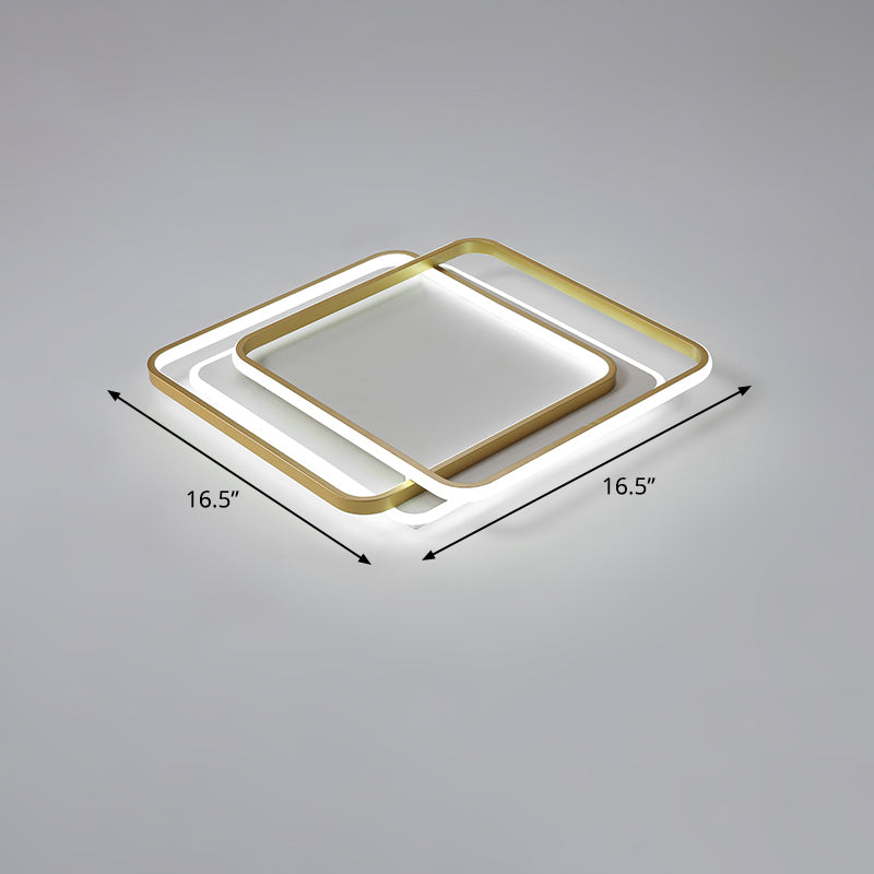 Goldfarbene, ultradünne LED-Deckenbeleuchtung, zeitgenössische Acryl-Einbauleuchte für Wohnzimmer
