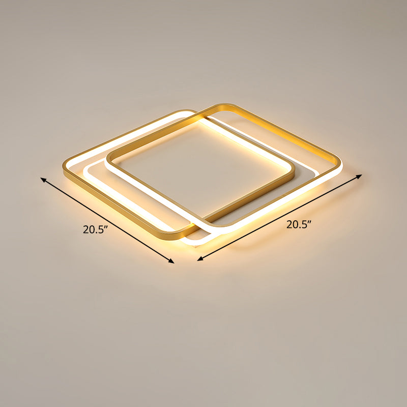 Goldfarbene, ultradünne LED-Deckenbeleuchtung, zeitgenössische Acryl-Einbauleuchte für Wohnzimmer