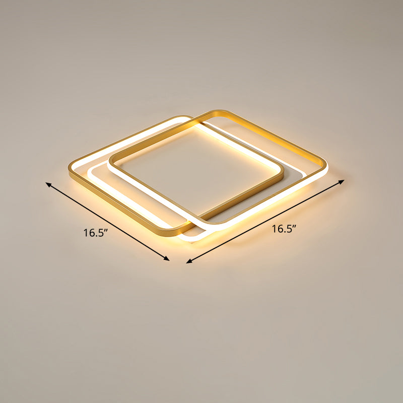 Goldfarbene, ultradünne LED-Deckenbeleuchtung, zeitgenössische Acryl-Einbauleuchte für Wohnzimmer