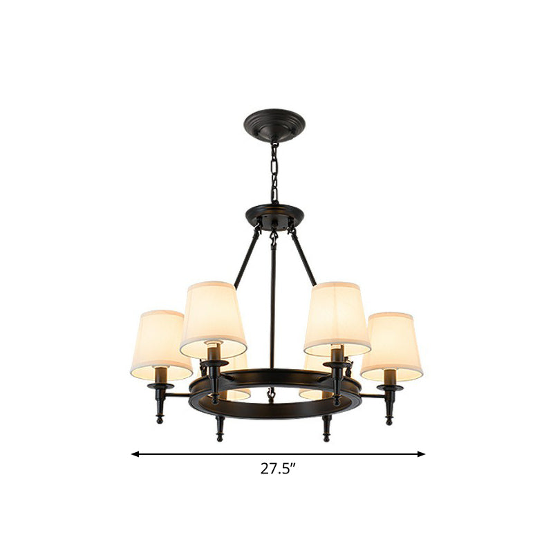 Tapered Ceiling Suspension Lamp Simplicity Fabric Chandelier Lighting for Living Room