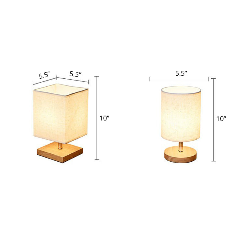 Flaxen e legno piccolo tavolo leggero minimalismo in tessuto a 1 luce lampada notturna per camera da letto