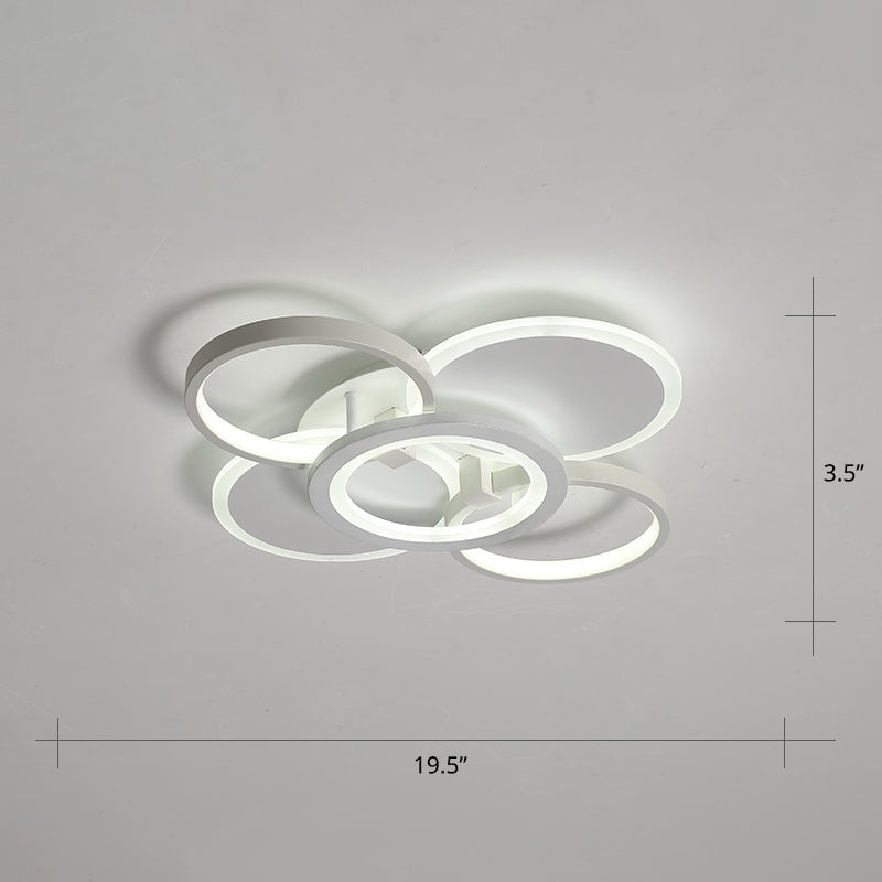 Halo White Hanne en forme de monture à chasse d'eau à LED minimaliste LED LEPLIQUE DE PLADE POUR CHAMBRE