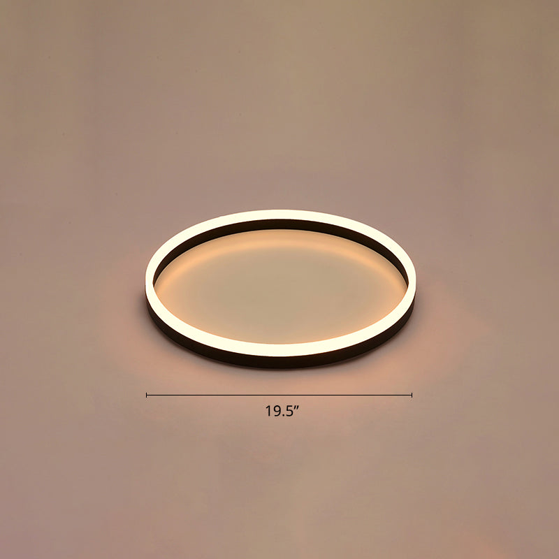 Simplicidad de bucle Ultrafino Lámpara Techo de techo de aluminio Corredor de montaje de LED de montaje en negro