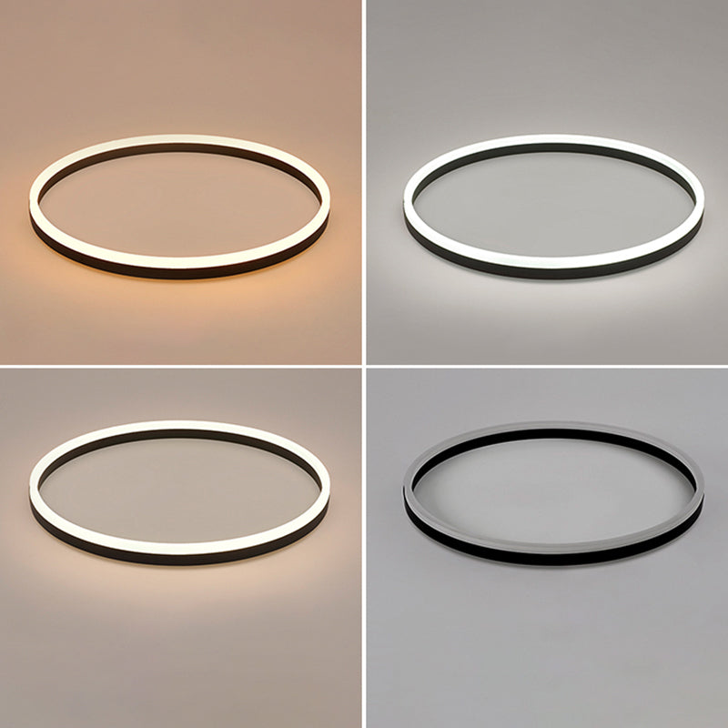 Simplicidad de bucle Ultrafino Lámpara Techo de techo de aluminio Corredor de montaje de LED de montaje en negro