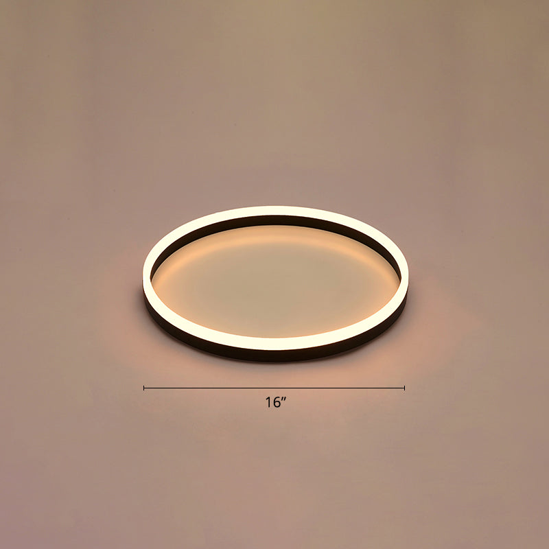 Simplicidad de bucle Ultrafino Lámpara Techo de techo de aluminio Corredor de montaje de LED de montaje en negro