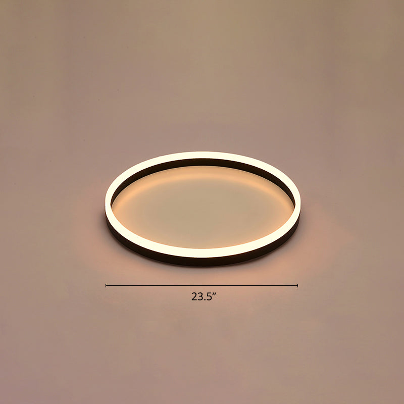 Simplicidad de bucle Ultrafino Lámpara Techo de techo de aluminio Corredor de montaje de LED de montaje en negro