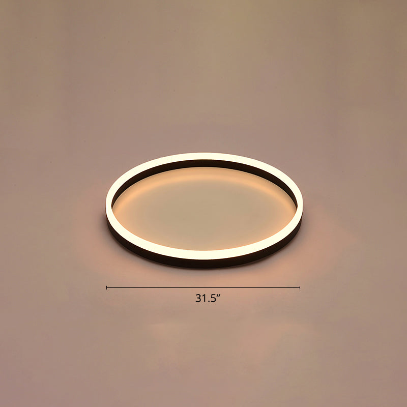 Simplicidad de bucle Ultrafino Lámpara Techo de techo de aluminio Corredor de montaje de LED de montaje en negro