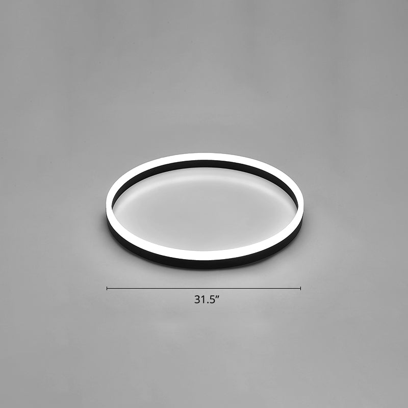 Simplicidad de bucle Ultrafino Lámpara Techo de techo de aluminio Corredor de montaje de LED de montaje en negro