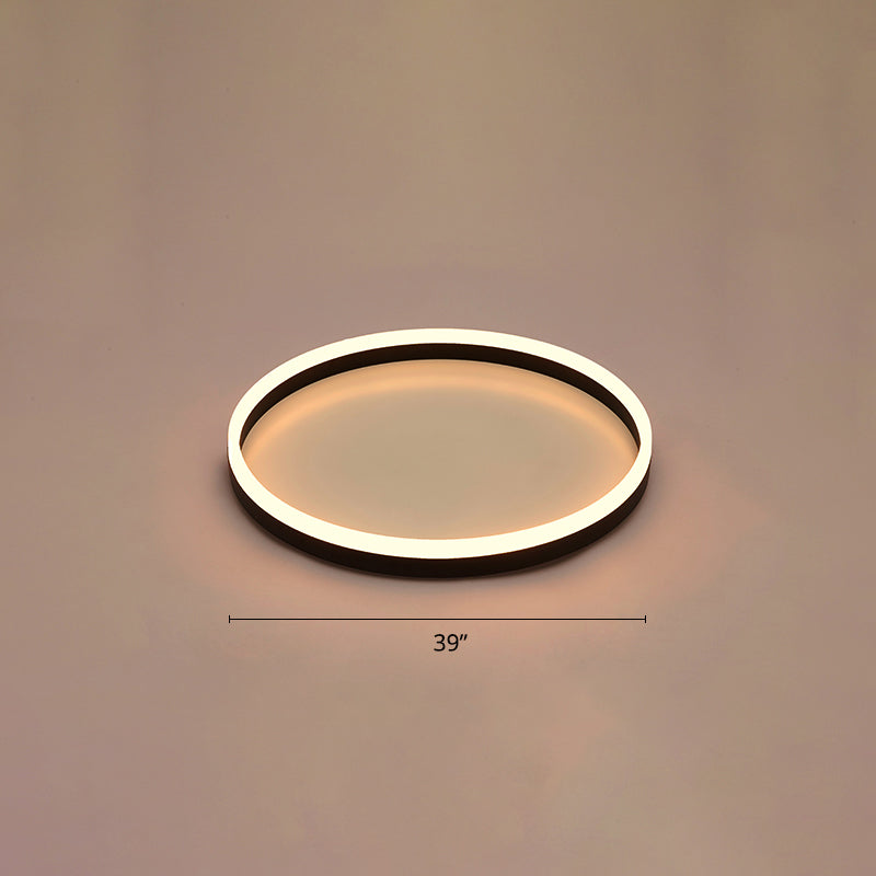 Simplicidad de bucle Ultrafino Lámpara Techo de techo de aluminio Corredor de montaje de LED de montaje en negro