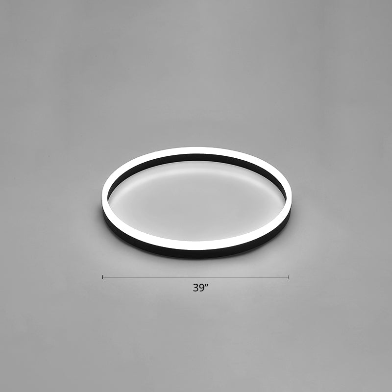 Simplicidad de bucle Ultrafino Lámpara Techo de techo de aluminio Corredor de montaje de LED de montaje en negro