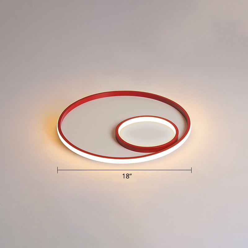 Nordic Halo Ceiling Mounted Light Metal Bedroom LED Ultrathin Flush Mount Light Fixture