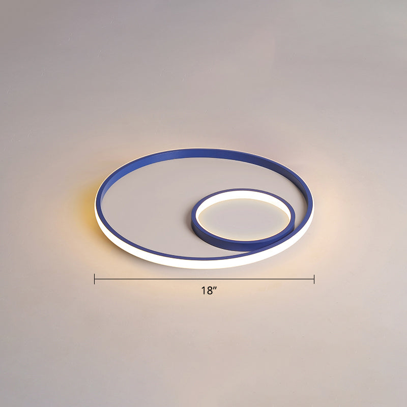 Nordic Halo Ceiling Mounted Light Metal Bedroom LED Ultrathin Flush Mount Light Fixture