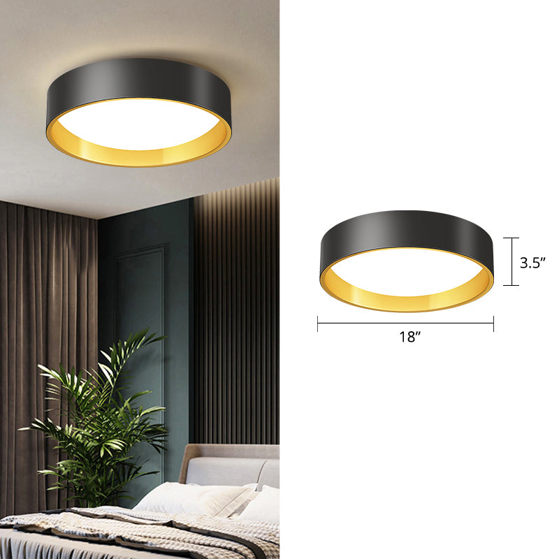 Lámpara de techo LED redonda de simplicidad con montaje empotrado de metal con difusor acrílico para dormitorio