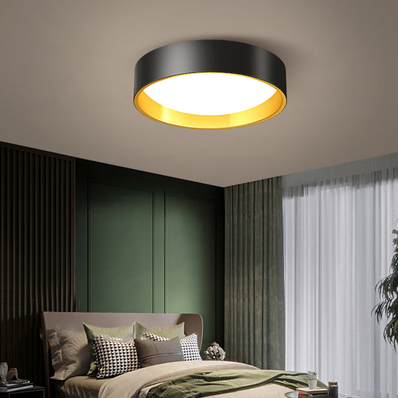 Lámpara de techo LED redonda de simplicidad con montaje empotrado de metal con difusor acrílico para dormitorio