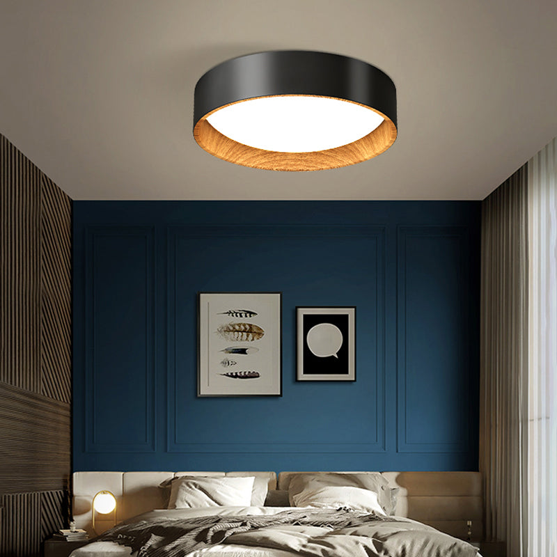 Lámpara de techo LED redonda de simplicidad con montaje empotrado de metal con difusor acrílico para dormitorio