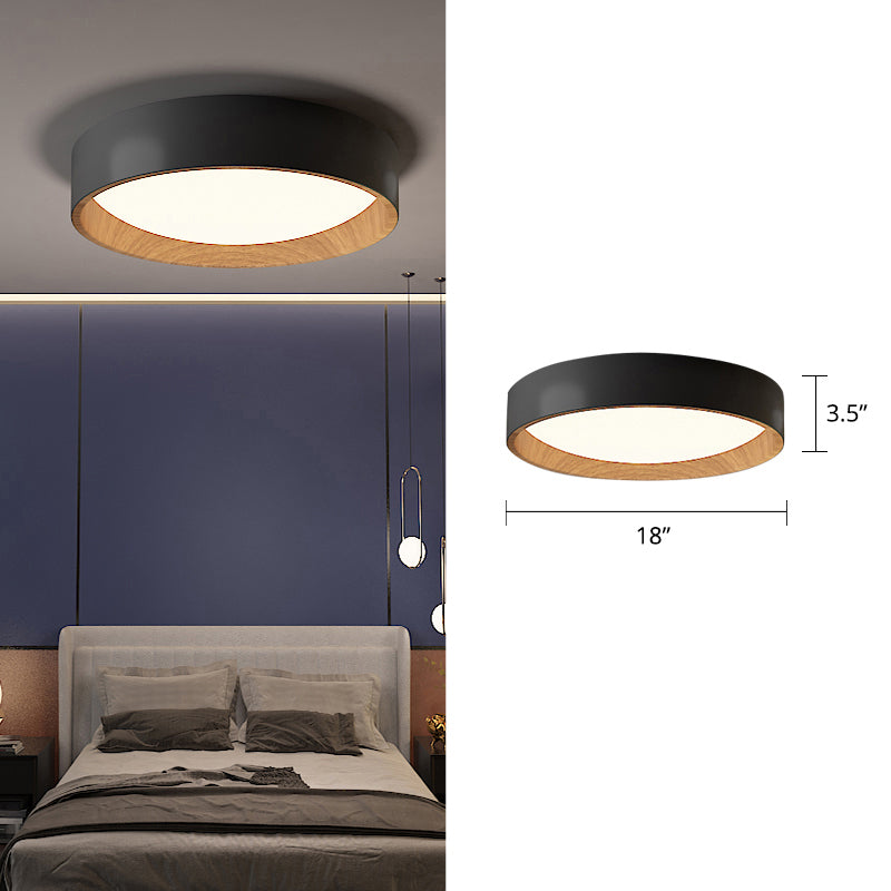 Lámpara de techo LED redonda de simplicidad con montaje empotrado de metal con difusor acrílico para dormitorio