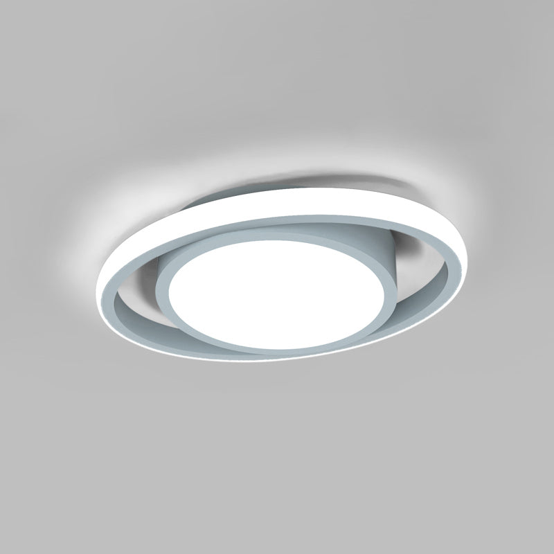 Corridor LED Flush Mount Light Fixture Modernism Ceiling Light with Elliptical Acrylic Shade