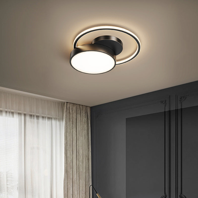 Éclairage de plafond de conception en orbite à lutte à lutte à LED minimaliste avec nuance acrylique