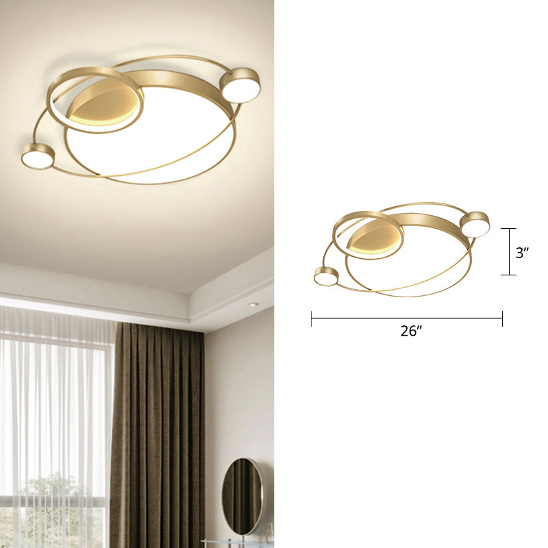 Orbit Shaped LED Ceiling Flush Mount Light Postmodern Metal Bedroom Flush Light Fixture