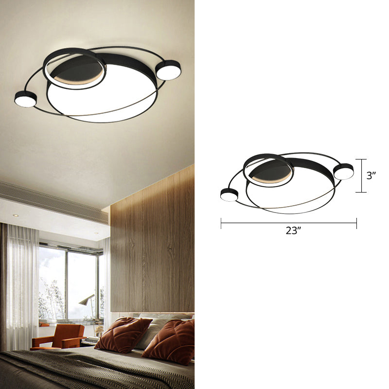 Orbit Shaped LED Ceiling Flush Mount Light Postmodern Metal Bedroom Flush Light Fixture