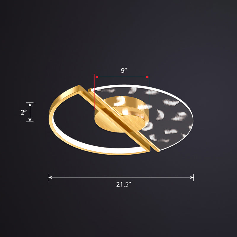 Luz de techo empotrada LED para dormitorio redondo, novedad acrílica, luz empotrada LED posmoderna