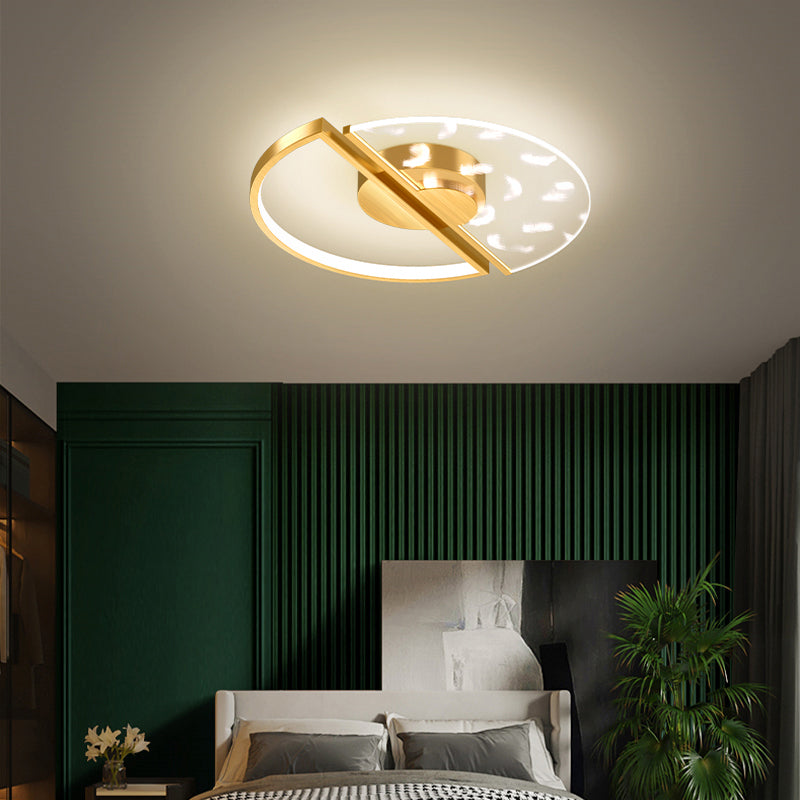 Round Bedroom Led Flush Ceiling Light Acrylic Novelty Postmodern LED Flush Light