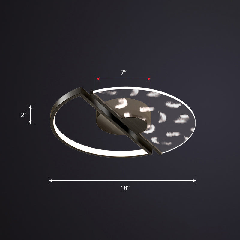 Luz de techo empotrada LED para dormitorio redondo, novedad acrílica, luz empotrada LED posmoderna