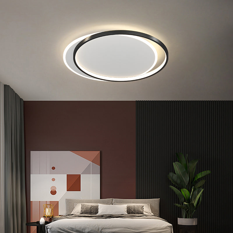 Halo-Ring-LED-Unterputzleuchte, schlichte Deckenleuchte aus Metall für Schlafzimmer