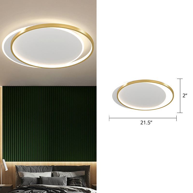 Halo Ring LED Flush Mount Light Simplicity Metal Bedroom Ceiling Mounted Fixture