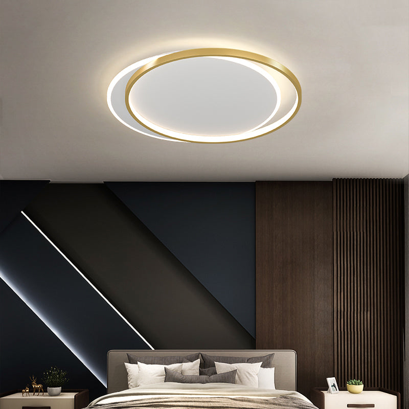 Halo Ring LED Flush Mount Light Simplicity Metal Bedroom Ceiling Mounted Fixture