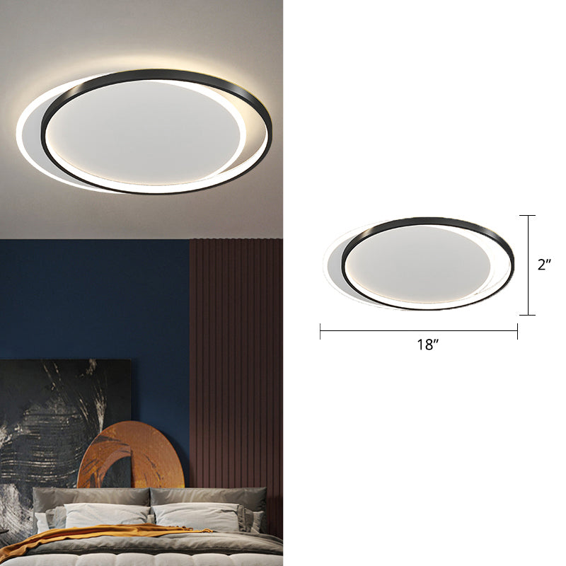 Halo Ring LED Flush Mount Light Simplicity Metal Bedroom Ceiling Mounted Fixture