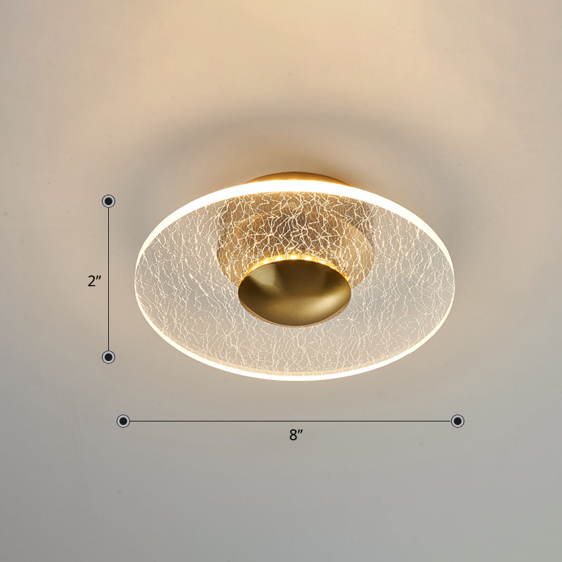 Acryl Disc Semi Flush Mount Lamp Postmodern helder LED -plafondlicht voor de gang