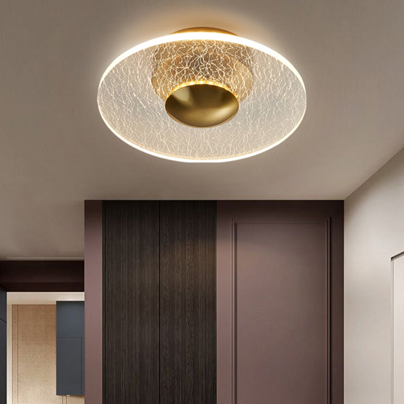 Acryl Disc Semi Flush Mount Lamp Postmodern helder LED -plafondlicht voor de gang