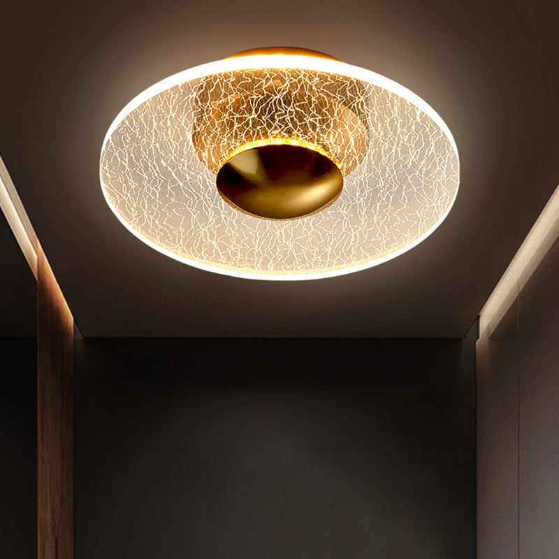 Acryl Disc Semi Flush Mount Lamp Postmodern helder LED -plafondlicht voor de gang