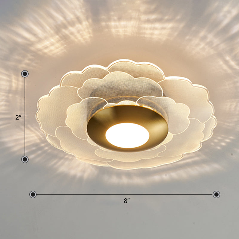 Clear Flower Wall Sconce Light Art Deco Acrylic LED Wall Lighting for Living Room