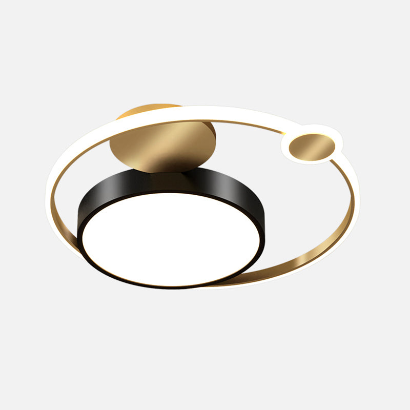 Acrylic Loop Shaped Flushmount Light Simplicity LED Gold Finish Ceiling Fixture for Bedroom
