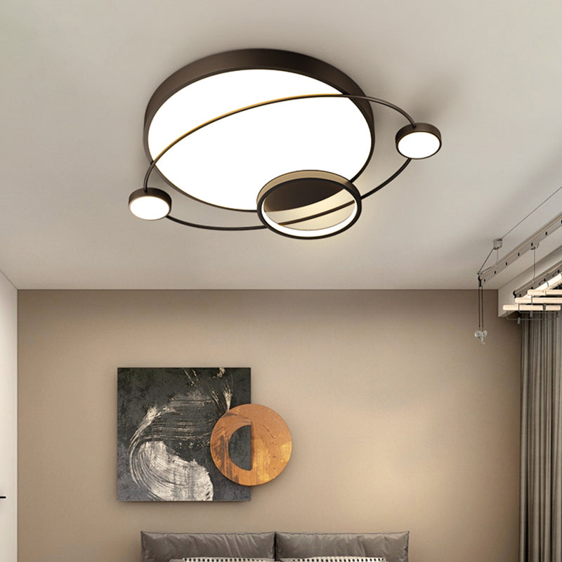 Orbit Form Schlafzimmer LED Deckenlampe Acryl Minimalistisch Flush Mount Lighting Halterung