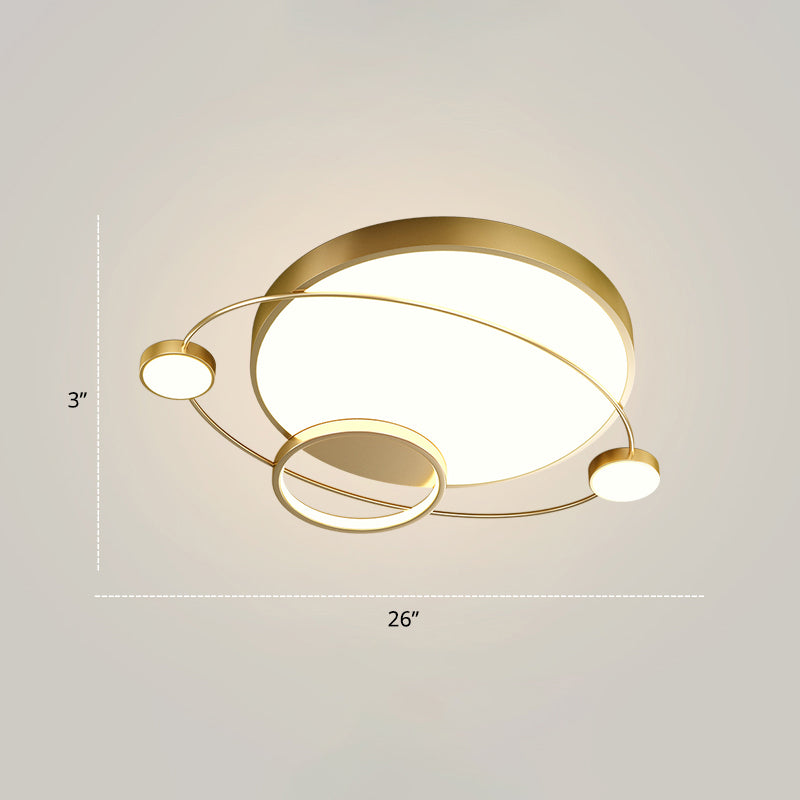 Orbit Form Schlafzimmer LED Deckenlampe Acryl Minimalistisch Flush Mount Lighting Halterung