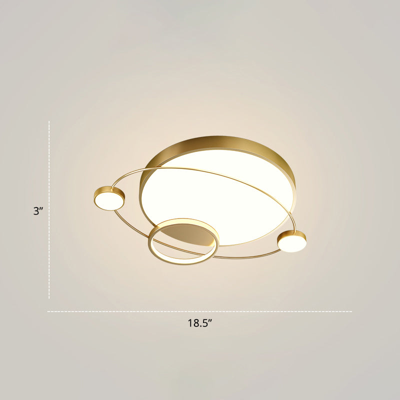 Orbit Form Schlafzimmer LED Deckenlampe Acryl Minimalistisch Flush Mount Lighting Halterung