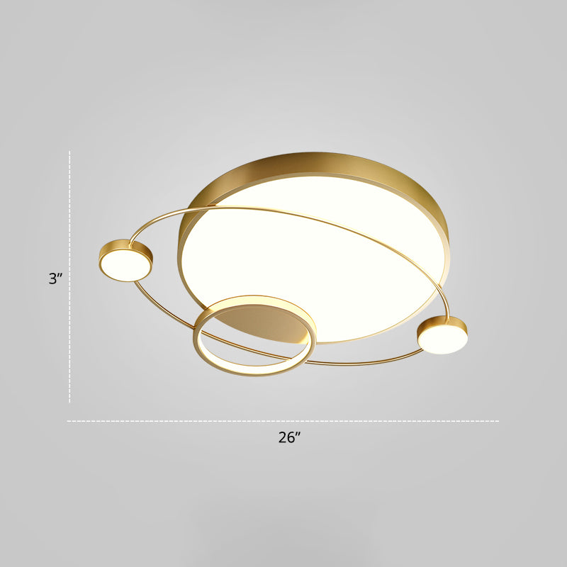Orbit Form Schlafzimmer LED Deckenlampe Acryl Minimalistisch Flush Mount Lighting Halterung