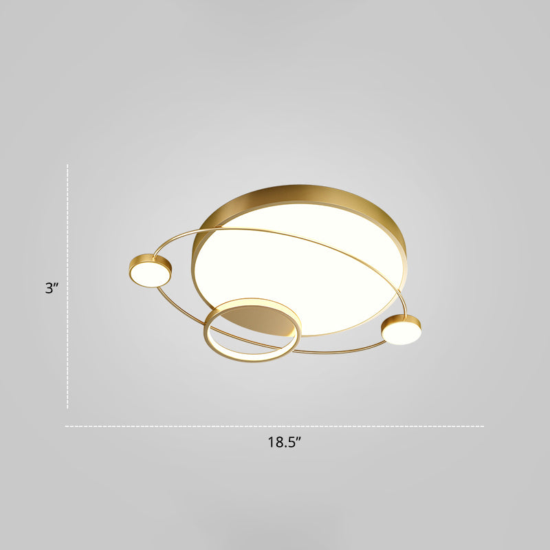 Orbit Form Schlafzimmer LED Deckenlampe Acryl Minimalistisch Flush Mount Lighting Halterung