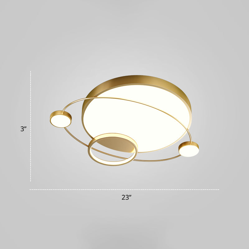 Orbit Form Schlafzimmer LED Deckenlampe Acryl Minimalistisch Flush Mount Lighting Halterung