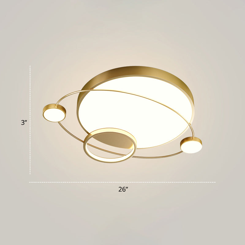 Orbit Form Schlafzimmer LED Deckenlampe Acryl Minimalistisch Flush Mount Lighting Halterung