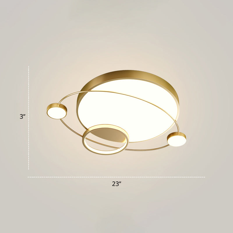 Orbit Form Schlafzimmer LED Deckenlampe Acryl Minimalistisch Flush Mount Lighting Halterung