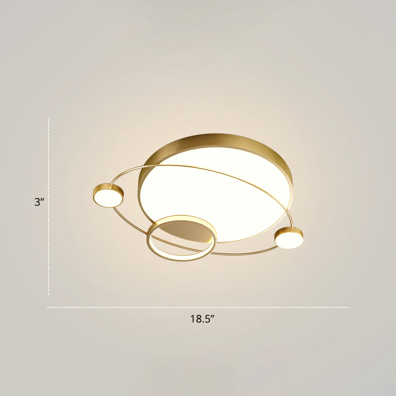 Orbit Form Schlafzimmer LED Deckenlampe Acryl Minimalistisch Flush Mount Lighting Halterung