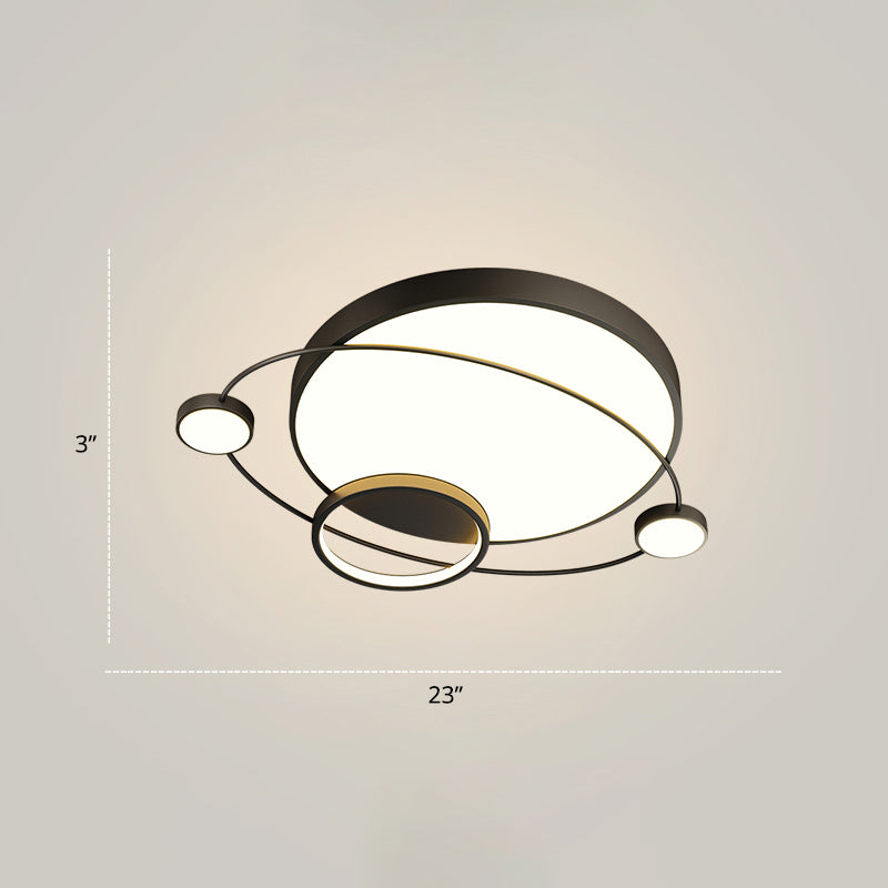 Orbit Form Schlafzimmer LED Deckenlampe Acryl Minimalistisch Flush Mount Lighting Halterung