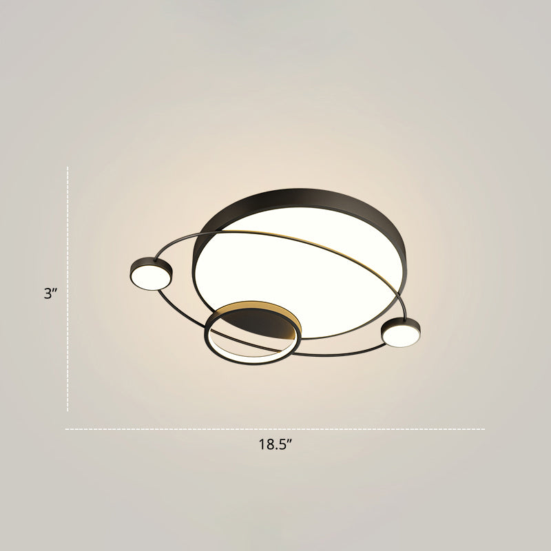 Orbit Form Schlafzimmer LED Deckenlampe Acryl Minimalistisch Flush Mount Lighting Halterung