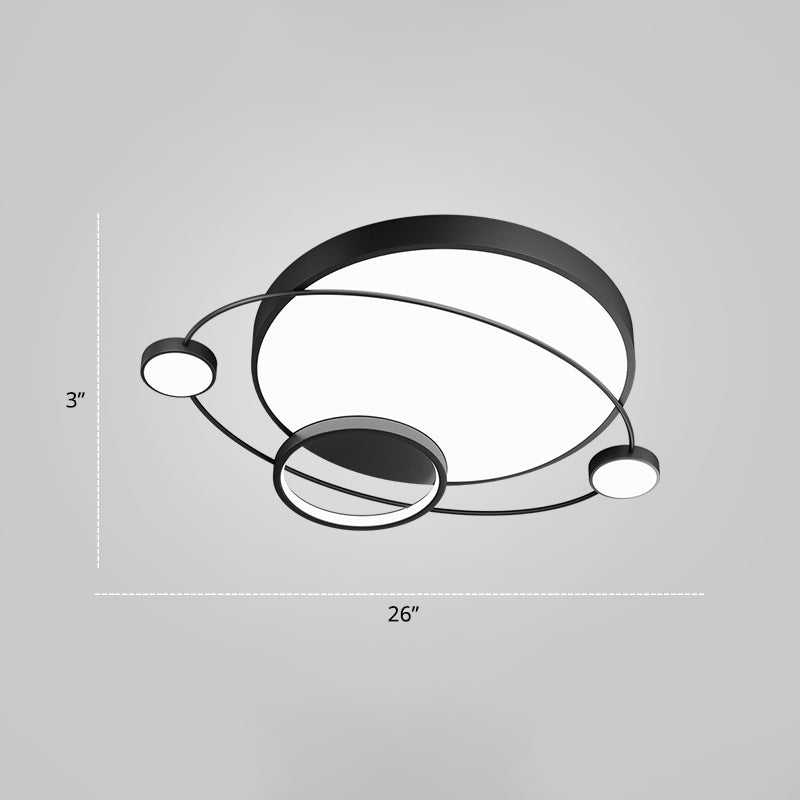 Orbit Form Schlafzimmer LED Deckenlampe Acryl Minimalistisch Flush Mount Lighting Halterung