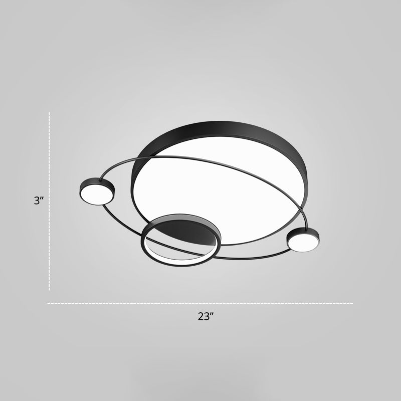 Orbit Form Schlafzimmer LED Deckenlampe Acryl Minimalistisch Flush Mount Lighting Halterung